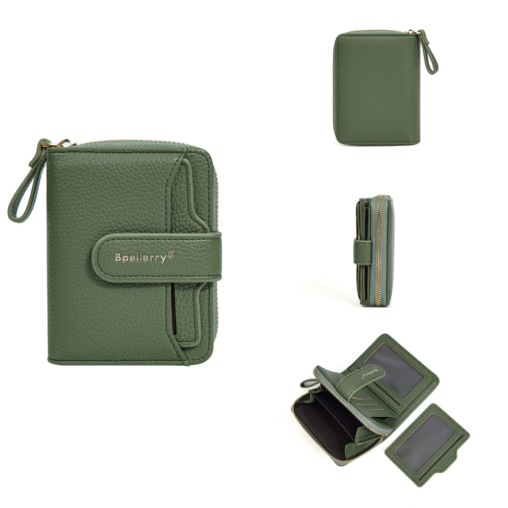 New Ladies' Purse short baellerry fashion snap button multi card slots wallet Japanese and Korean High sense coin purse