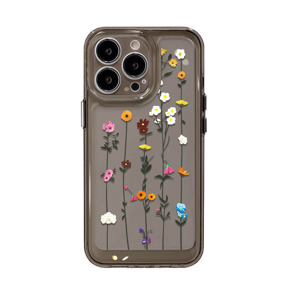 Fresh flowers for iPhone17PorMax phone case 16Pro Apple 13/14 transparent 15 foreign trade 12