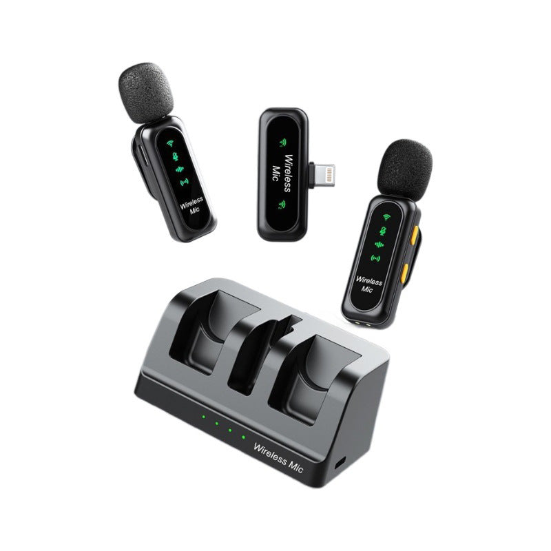 New wireless lavalier microphone mini microphone with digital display charging case live video recording noise reduction Radio