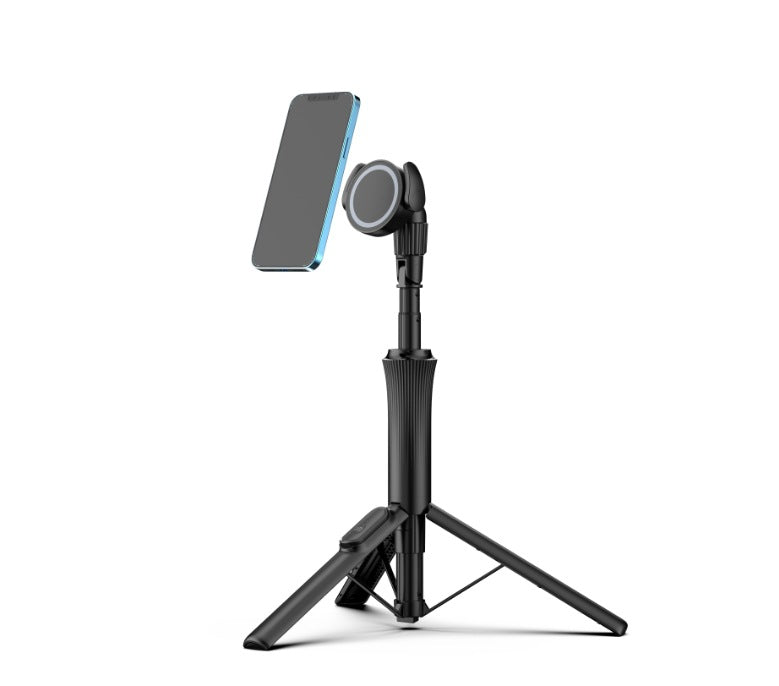 2024 New Bluetooth floor magnetic selfie stick mobile phone holder outdoor anti-shake PTZ