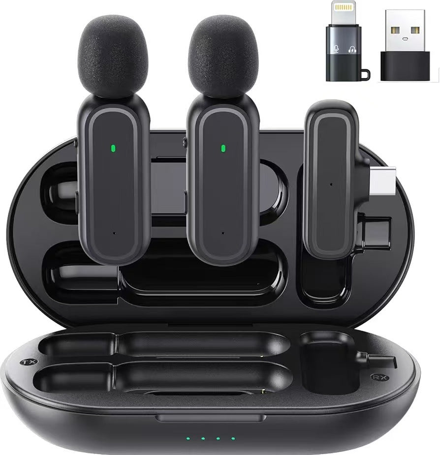 Wireless lavalier microphone K60 self-charging warehouse Intelligent Noise reduction clear pickup Wireless Mini small microphone