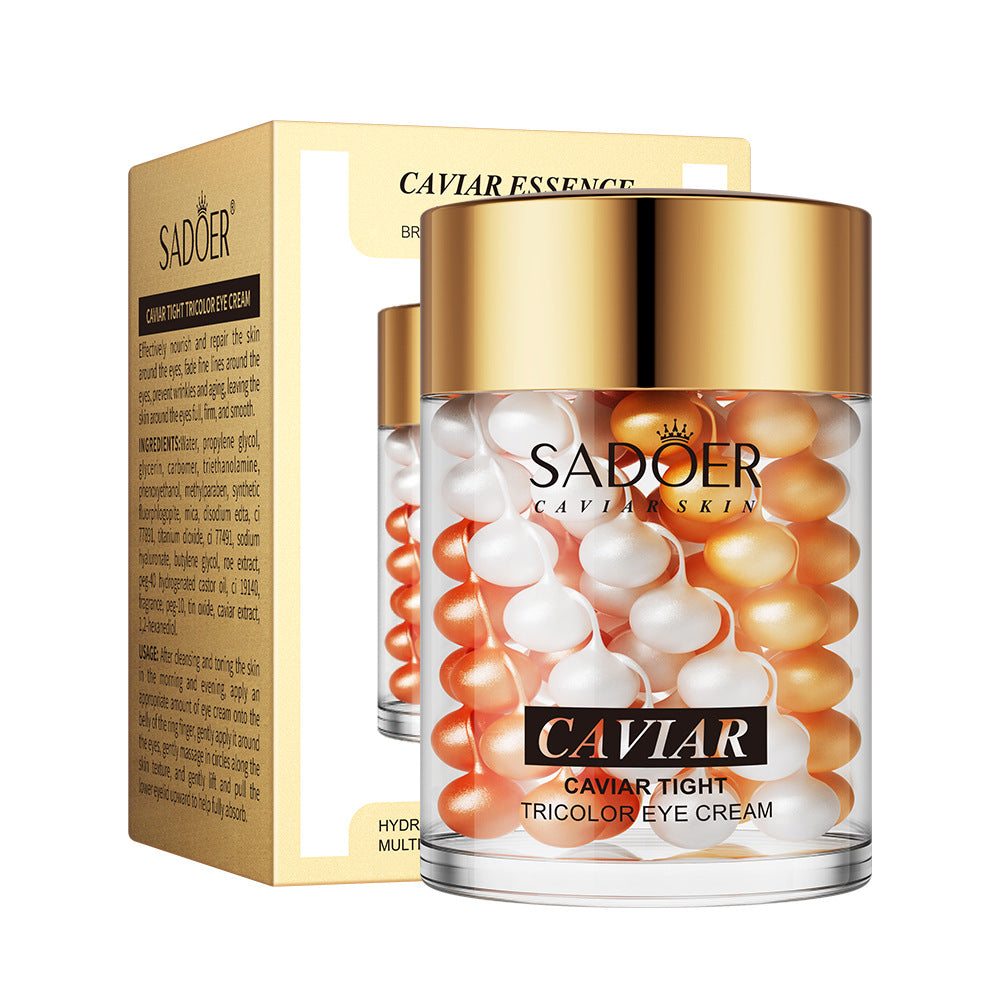 English SADOER caviar essence firming three-color eye cream elastic moisturizing wrinkle eye bags cross-border foreign trade Wholesale