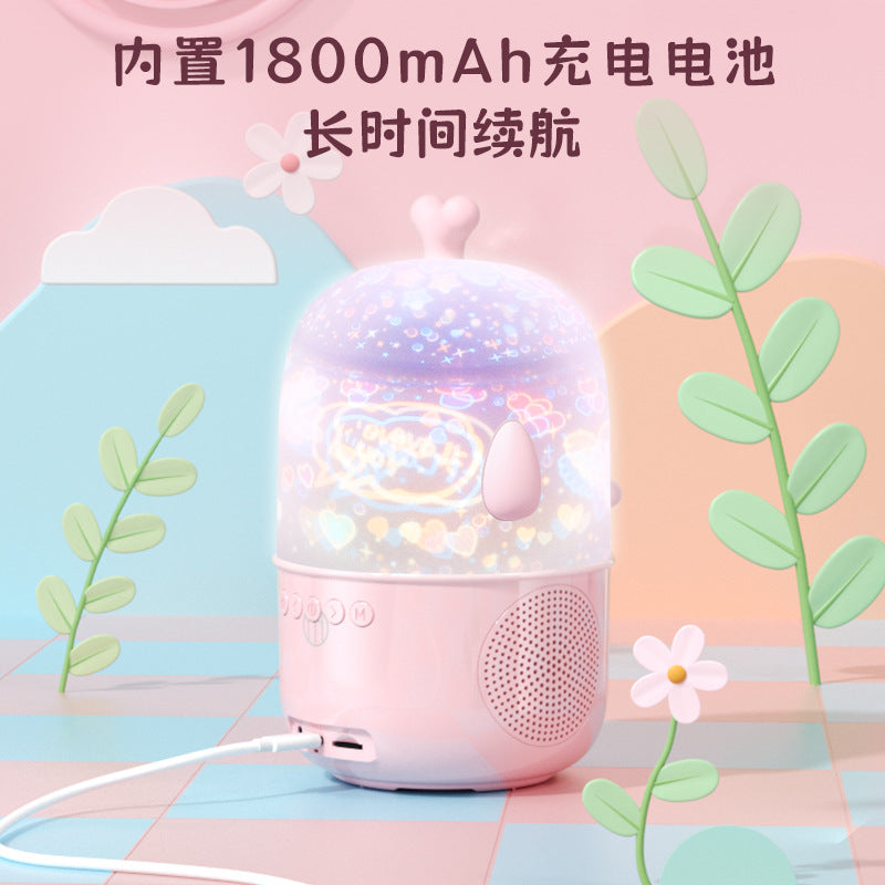 Small night lamp karaoke audio atmosphere microphone Bluetooth speaker all-in-one machine EXTRA BASS Wireless microphone