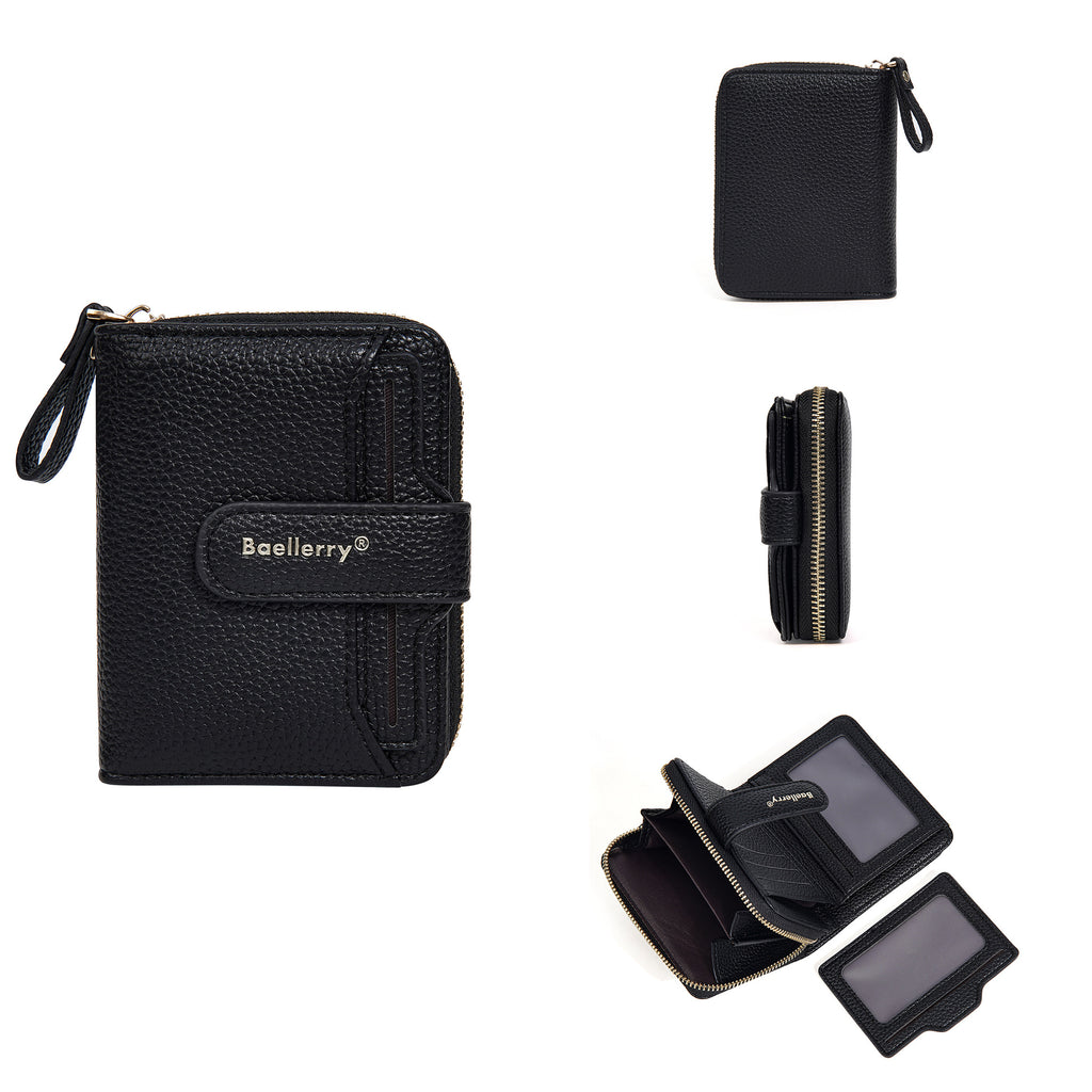 New Ladies' Purse short baellerry fashion snap button multi card slots wallet Japanese and Korean High sense coin purse