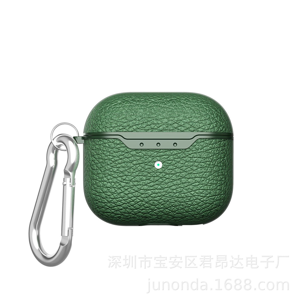 Applicable to AirPods 4 earphone sleeves 4 Generation Wireless Bluetooth litchi pattern headset protective cover simple phone case 3 generation