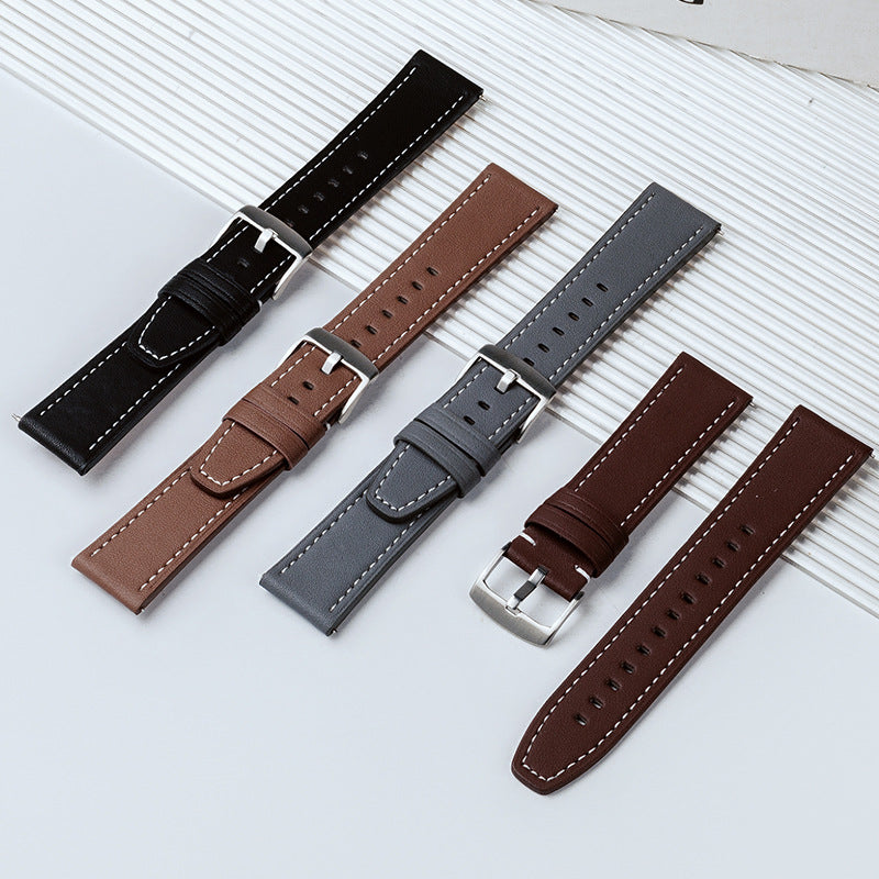 Suitable for Apple watch10/s11 series 22/20 strap smart watch wristband original grain cowhide unisex