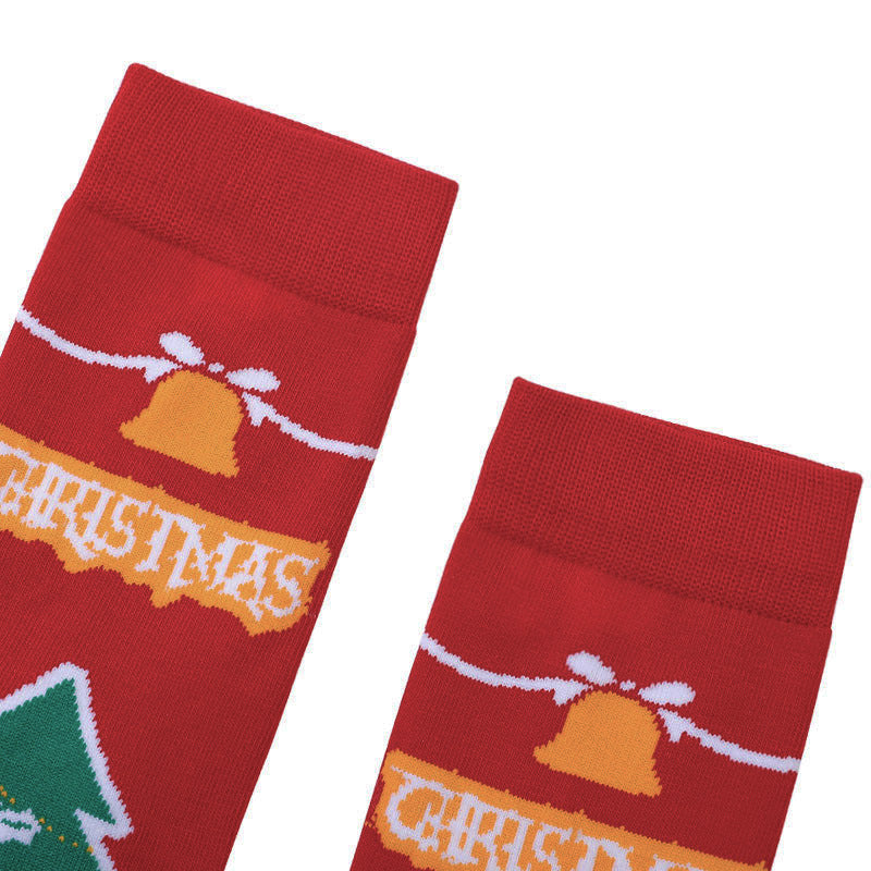 2025 Christmas socks gift box combed cotton socks autumn and winter one Amazon cross-border Christmas supply in stock red socks