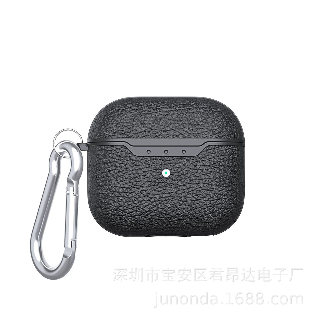 Applicable to AirPods 4 earphone sleeves 4 Generation Wireless Bluetooth litchi pattern headset protective cover simple phone case 3 generation