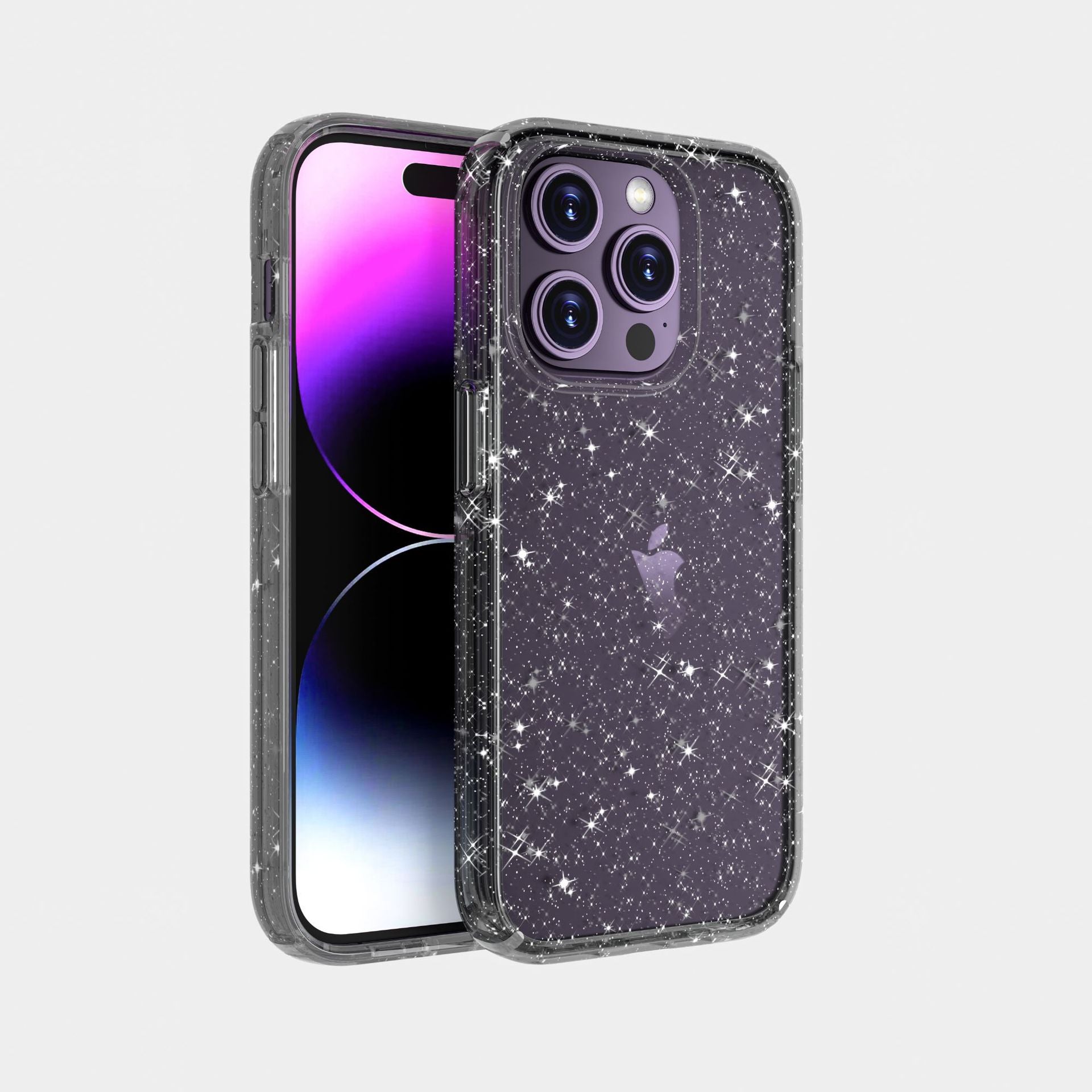 Defender applicable iPhone15promax transparent glitter phone case mobile phone shell for iPhone phone case drop-resistant hard case 15