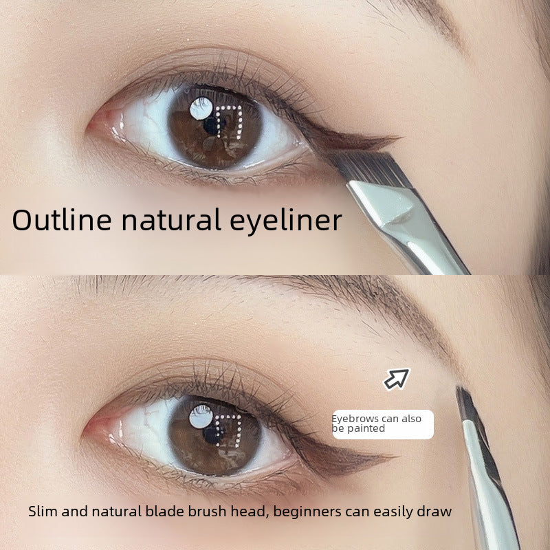 GECOMO sickle eyeliner brush Bevel blade makeup brush eyelid down to crouching silkworm brush eyebrow brush eye makeup brush