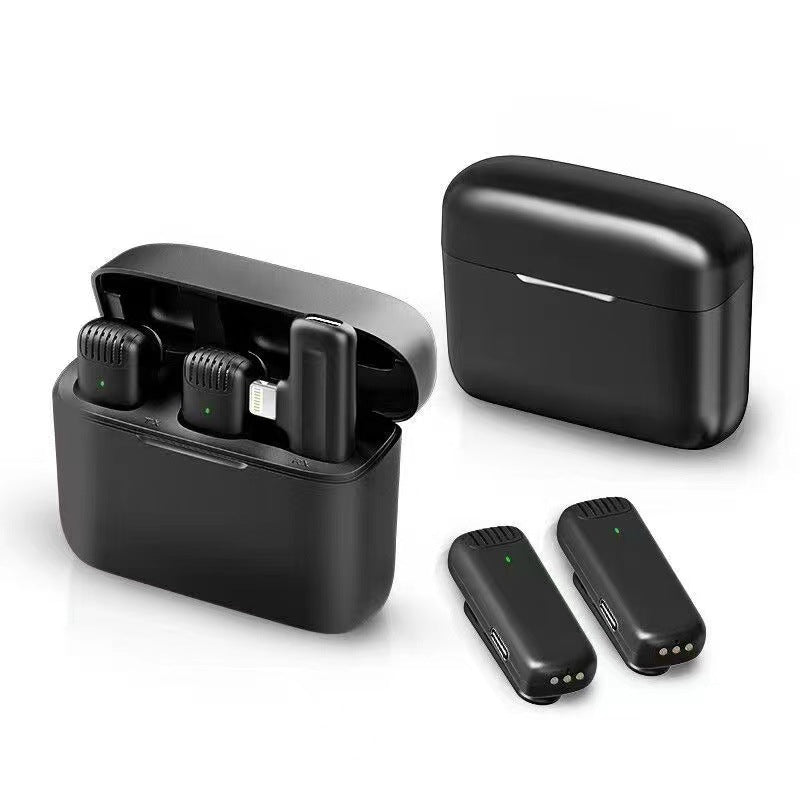 Wireless collar clip microphone J11/J13 one-to-two charging compartment outdoor mobile live streaming radio noise reduction microphone