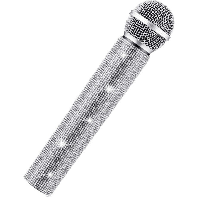 Universal wireless microphone diamond set stage performance singer host rhinestone protective cover bar microphone diamond set