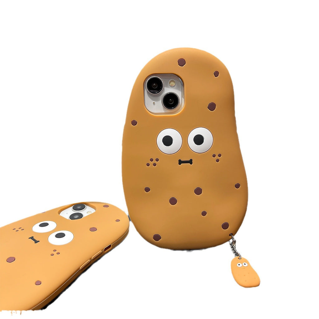 Cute potato expression suitable for iphone15pro phone case 14pm silicone 13p soft case 12promax pendant