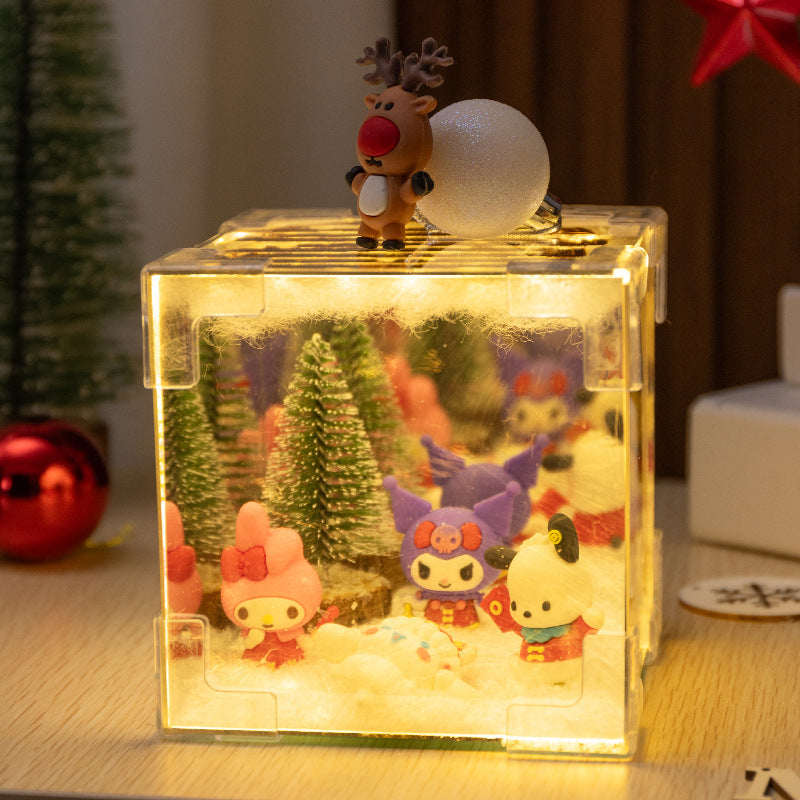 Christmas Cube small night lamp DIY cube Tulip small night lamp DIY handmade cube mirror cartoon cube mirror
