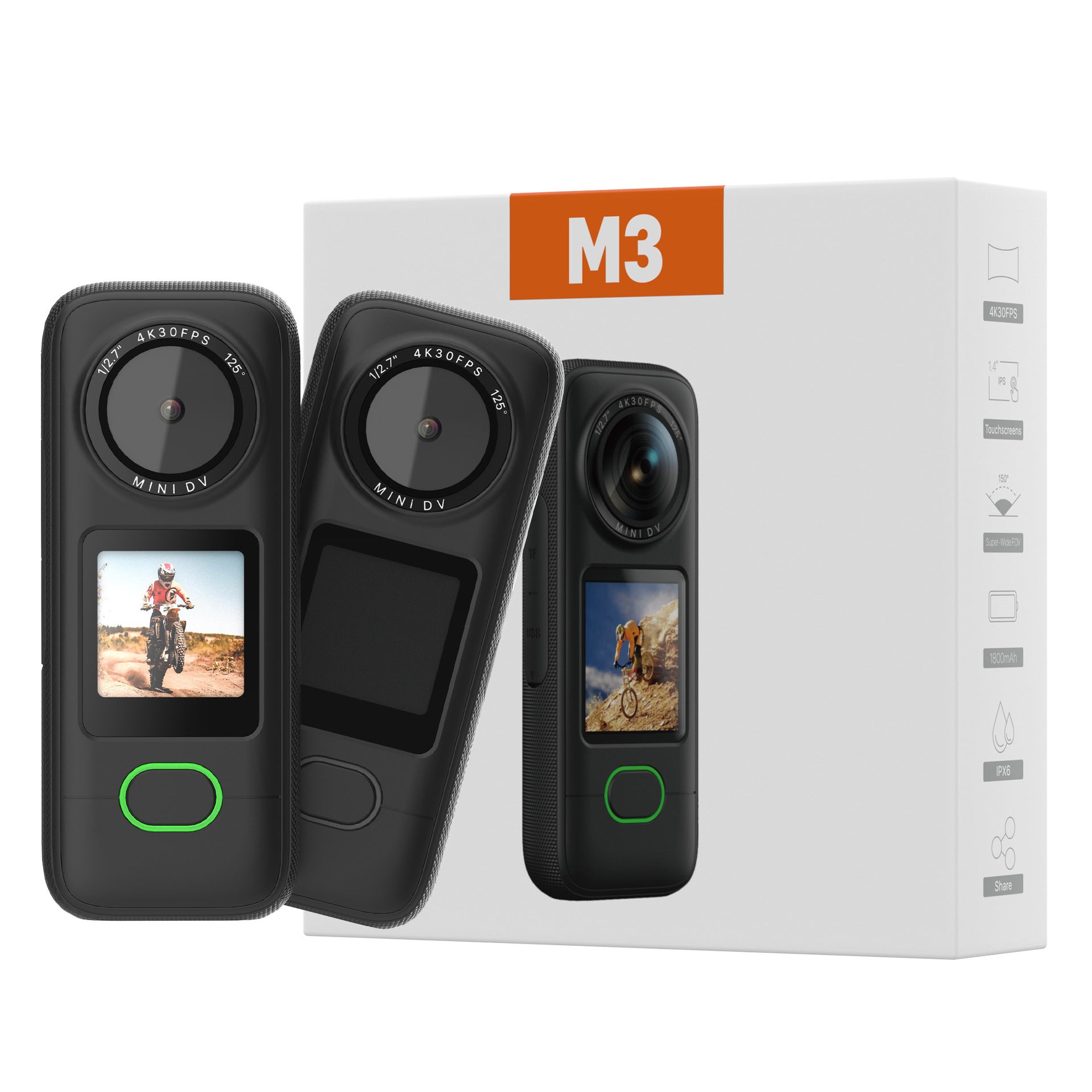 4K Cycling Sports Camera Waterproof Anti-Shake HD Touch Screen