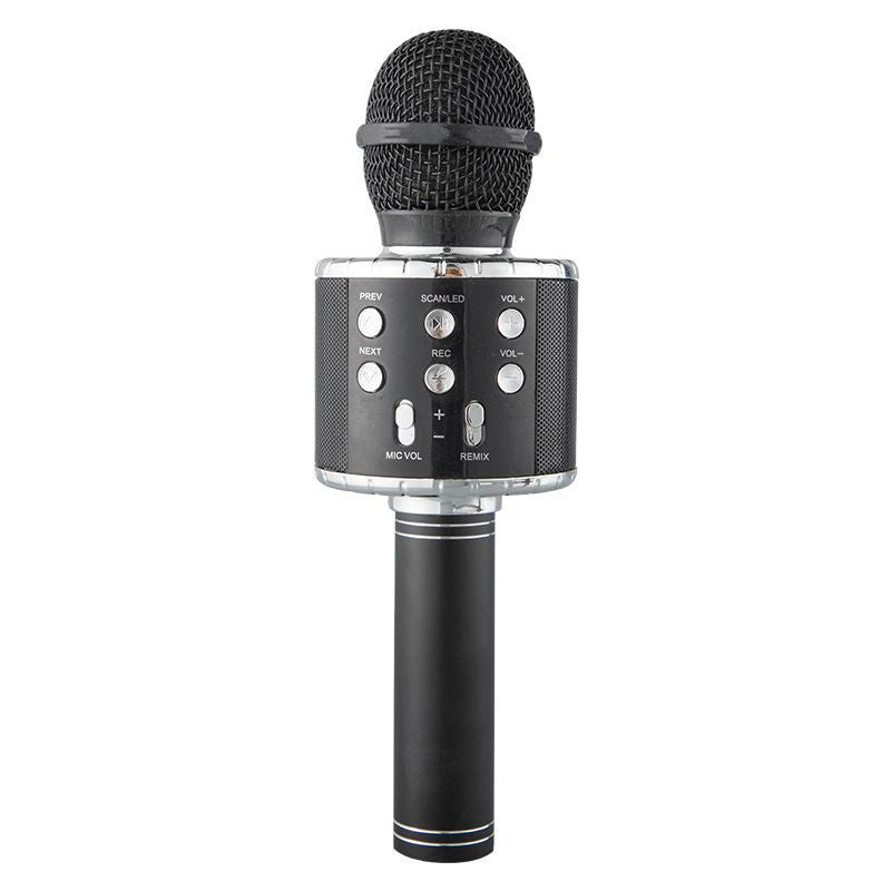 WS858L microphone with light audio integrated condenser microphone mobile phone gadget for singing songs wireless Bluetooth children karaoke