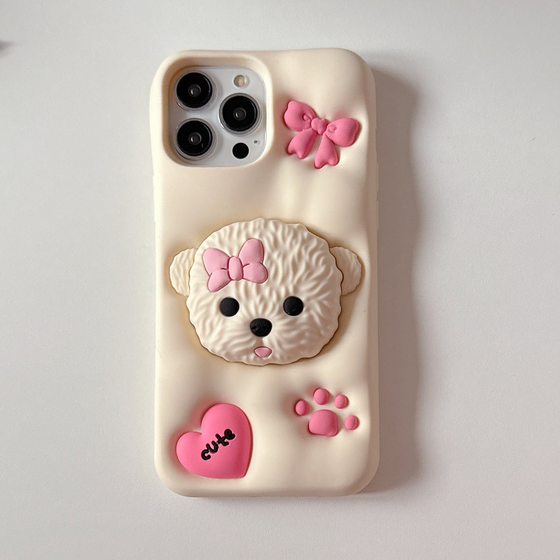 Apple 16 Pro Cartoon Bow Dog Phone Case|Phone cases