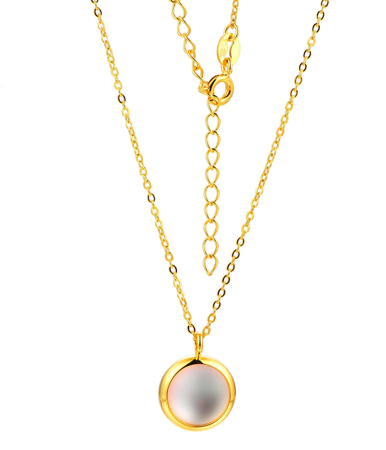 s925 silver moonstone necklace pendant Xiaohongshu Tik Tok live stream hot sale accessories female jewelry foreign trade Wholesale