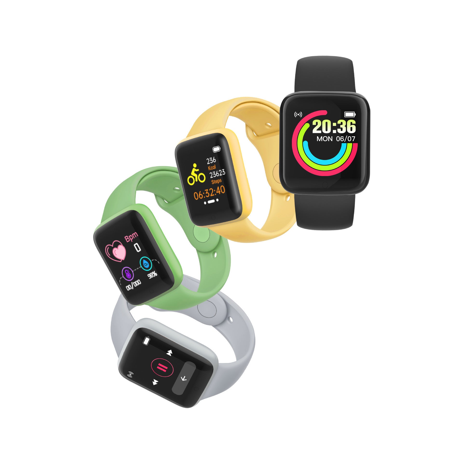 Cross-border hot sale smart bracelet Sports heart rate monitoring information push weather synchronization D20 smart watch