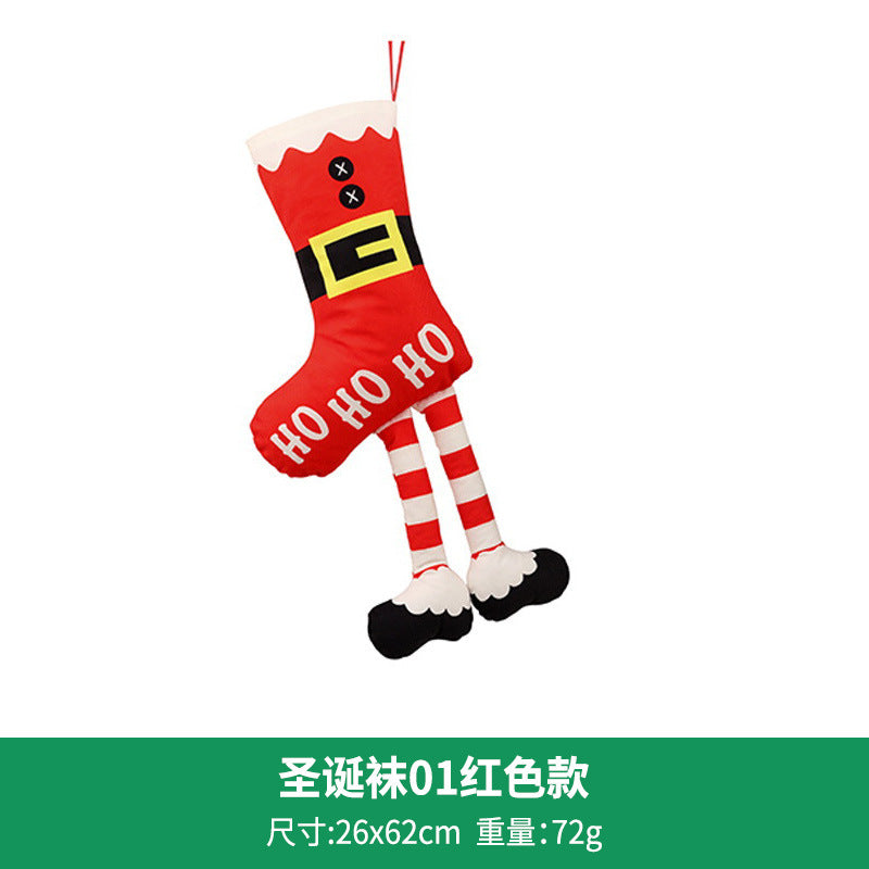 Cross-border creative long legs Christmas stockings ornaments new Christmas tree decoration pendant shopping window Christmas layout props