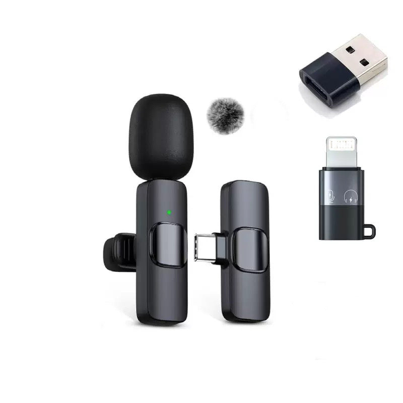 K1K9pro wireless lavalier microphone outdoor mobile live streaming microphone mini noise reduction collar clip microphone
