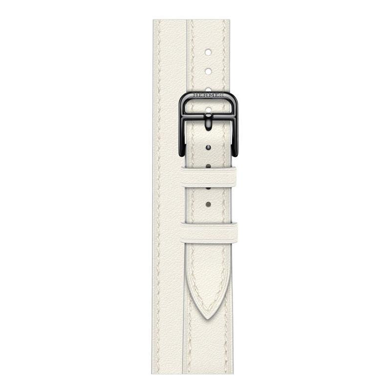 Genuine Leather slimming strap for Apple Watch iwatch8/7/6/5/4/3/SE double circle small waist strap