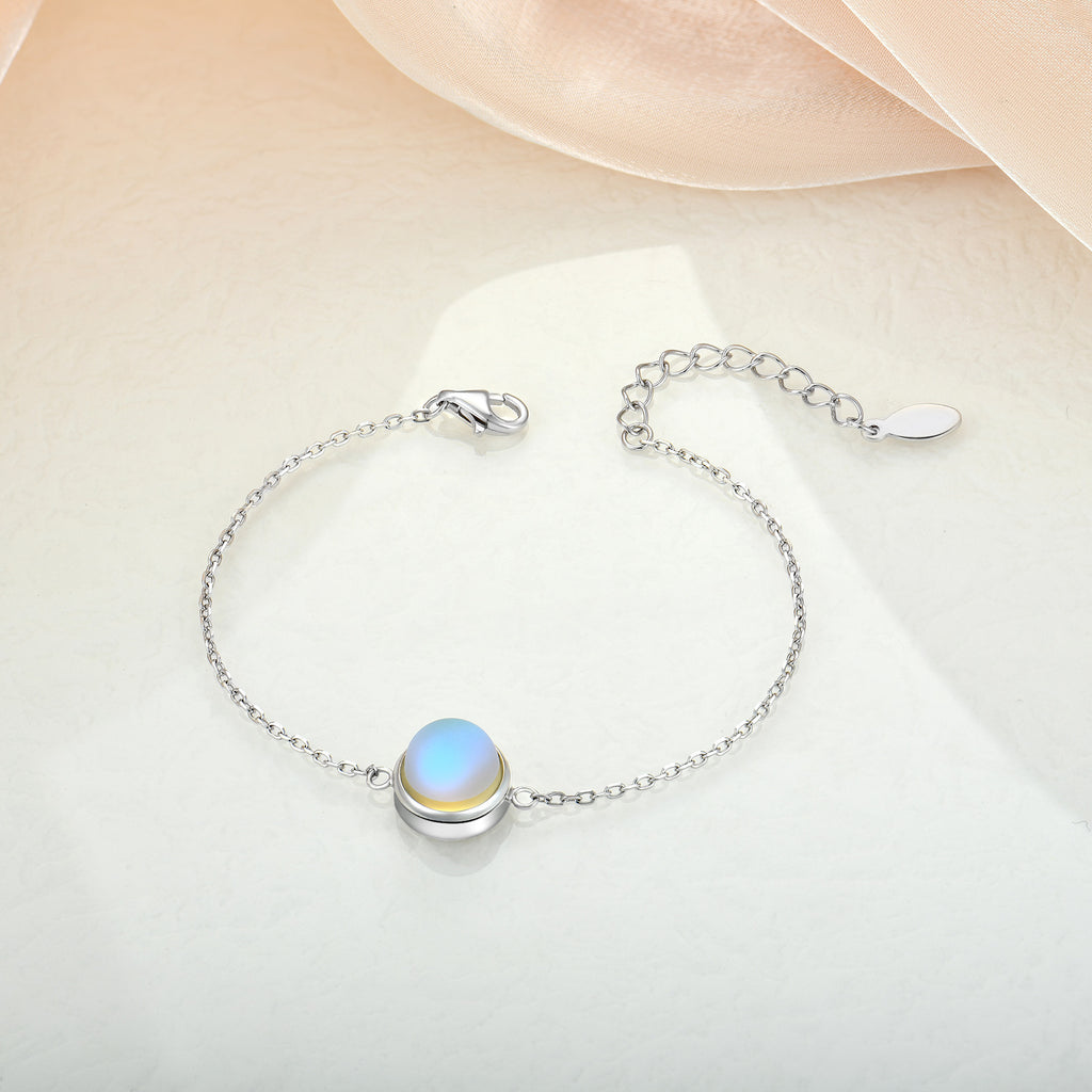 s925 silver moonstone necklace pendant Xiaohongshu Tik Tok live stream hot sale accessories female jewelry foreign trade Wholesale