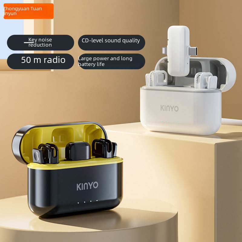 M36 new private model cross-border sound recording microphone recording video eating broadcast live broadcast noise reduction one for two wireless collar clip microphone