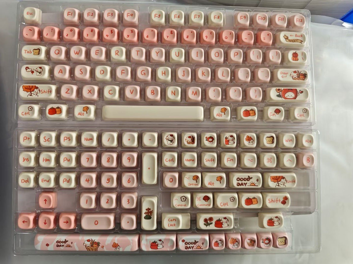 Autumn puppy key cap MOA height PBT key cap five-sided sublimation coeco customized personality full set key cap