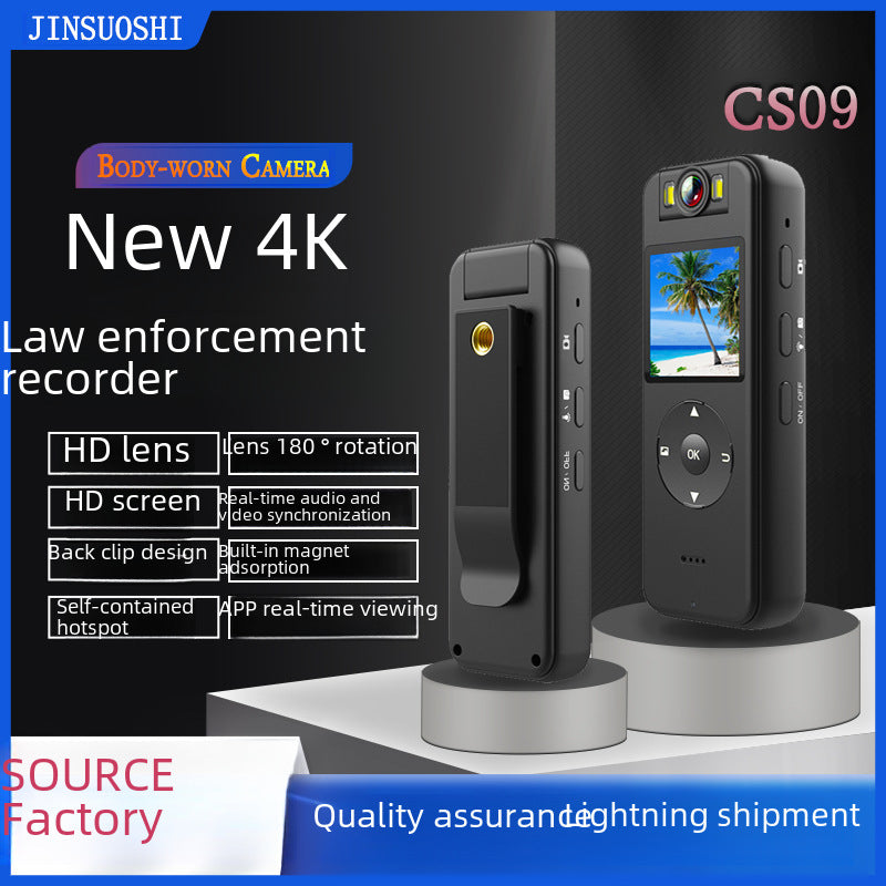 Outdoor 4K panoramic DV sports camera intelligent wireless listening infrared camera night vision HD law enforcement recorder