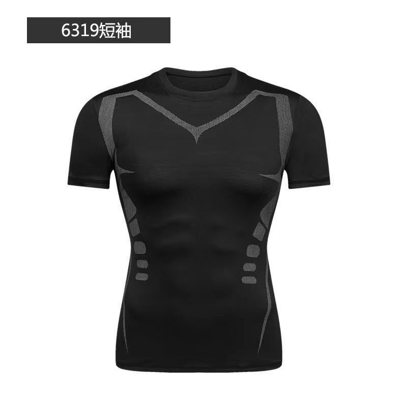 Science fiction fitness clothes men's tights quick-drying running device Sports suit basketball sports students spring and summer training wear