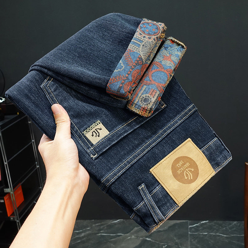 Hot selling jeans men's Stretch Slim hot elastic mid-waist fashion brand soft jeans men's wholesale fashion