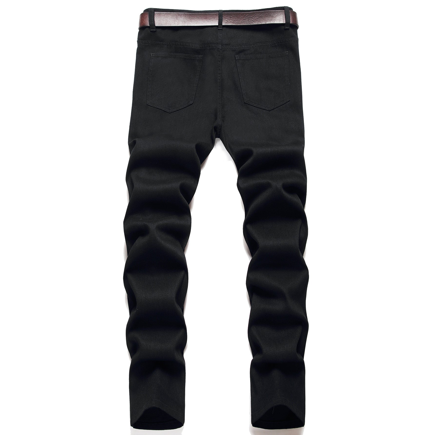 Black jeans 2025 autumn and winter New ripped men's pants exclusive for cross-border foreign trade export pure black men's jeans