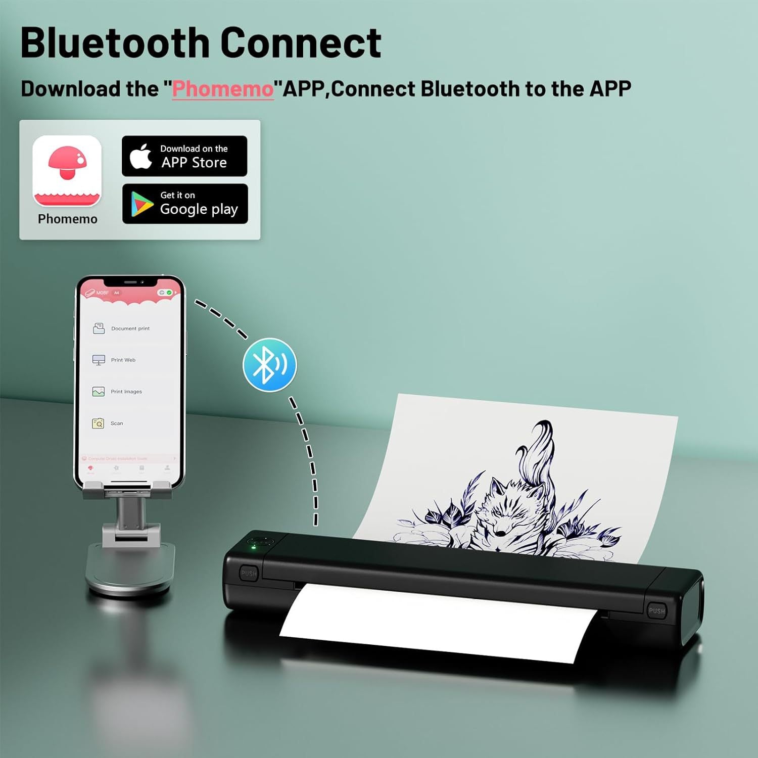 Phomemo cross-border portable mini printer wrong thermal printer office printing tattoo A4 printer