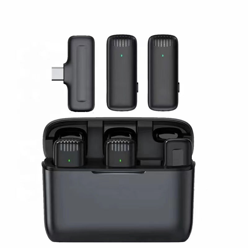 Wireless collar clip microphone J11/J13 one-to-two charging compartment outdoor mobile live streaming radio noise reduction microphone