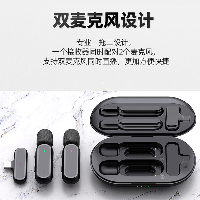 k61 wireless collar clip microphone outdoor live video recording noise reduction radio k60 mini microphone with charging compartment