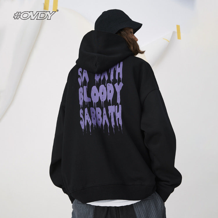 # OVDY men's clothing autumn and winter original fashion brand couple hoodies dark High Street oversize loose hooded sweater