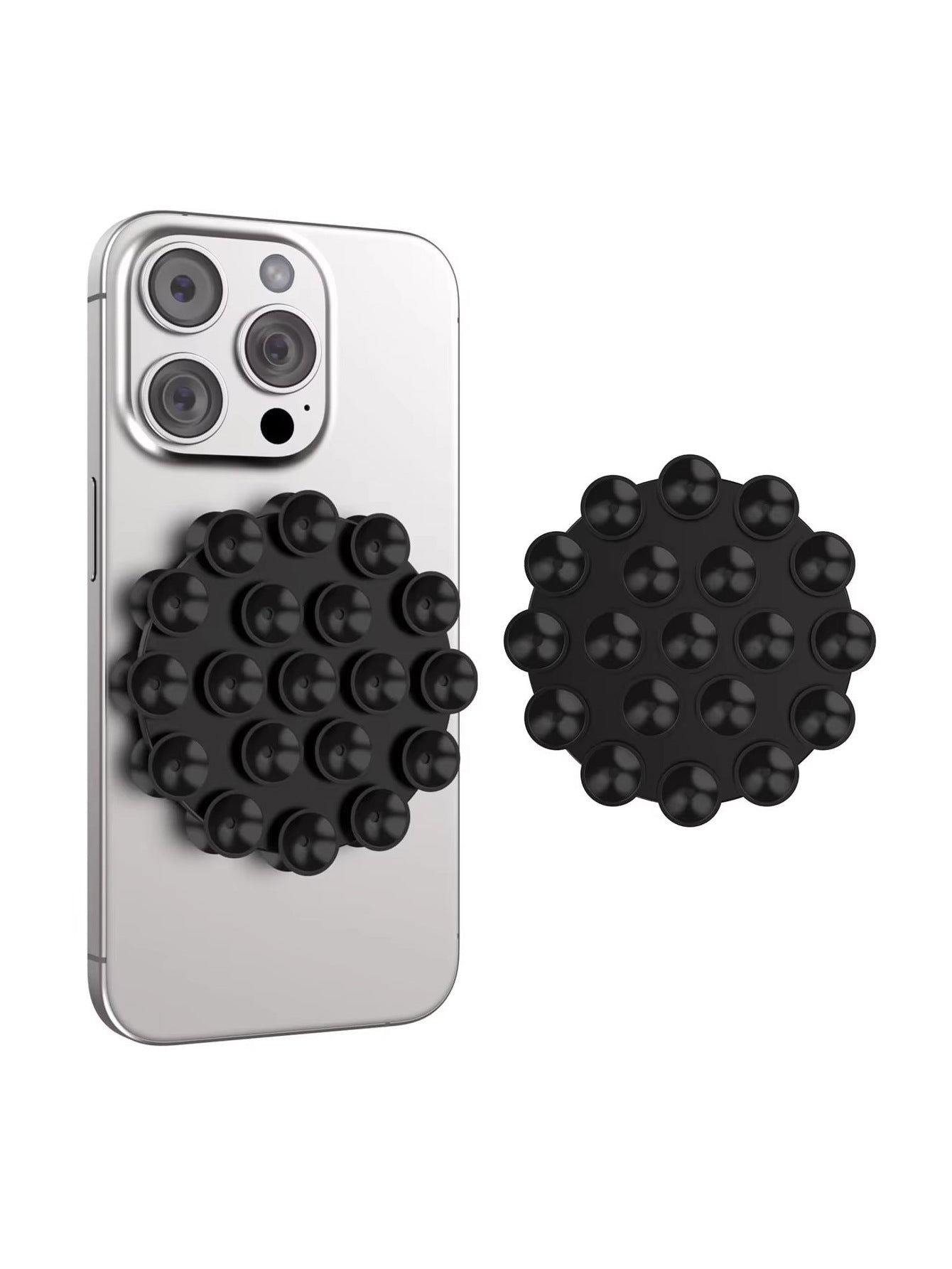 Cross-border factory wholesale mobile phone silica gel sucker 19 tablets double-sided multi-functional round hot selling suction cup self-adhesive non-slip