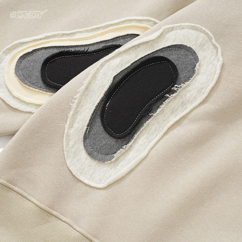 # OVDY autumn and winter new original couple trendy brand heavy velvet hoodie coat retro American style loose sweater for men