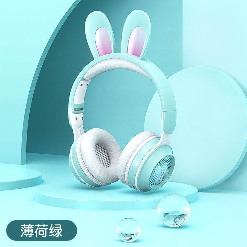 [New] cross-border KE-11 rabbit ears headset Bluetooth headset LED luminous wireless with microphone children's headphones