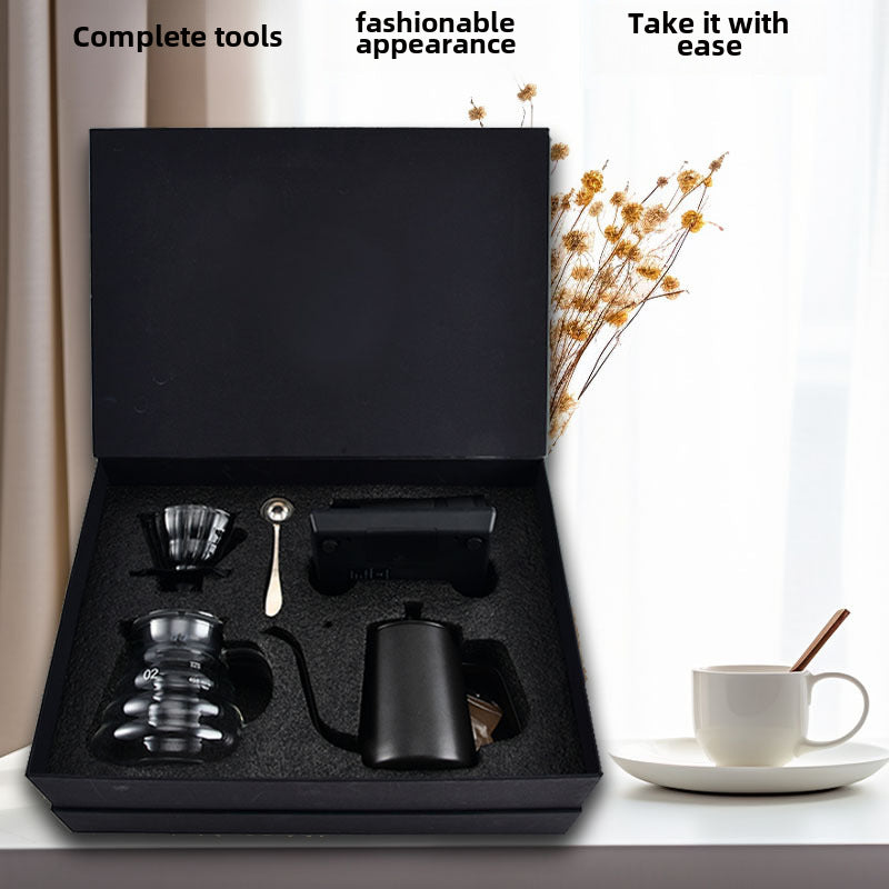 Manually operated coffee grinder suit gift box outdoor household grinder coffeepot coffee pot coffee tools full set