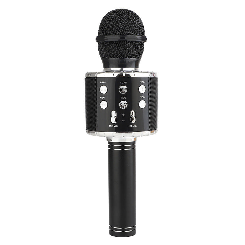 Cross-border direct supply WS858L wireless Bluetooth mobile phone karaoke capacitor microphone stereo microphone integrated live streaming equipment