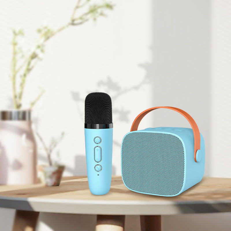 Mini Bluetooth speaker P2 wireless stereo KTV microphone microphone family outdoor portable karaoke audio