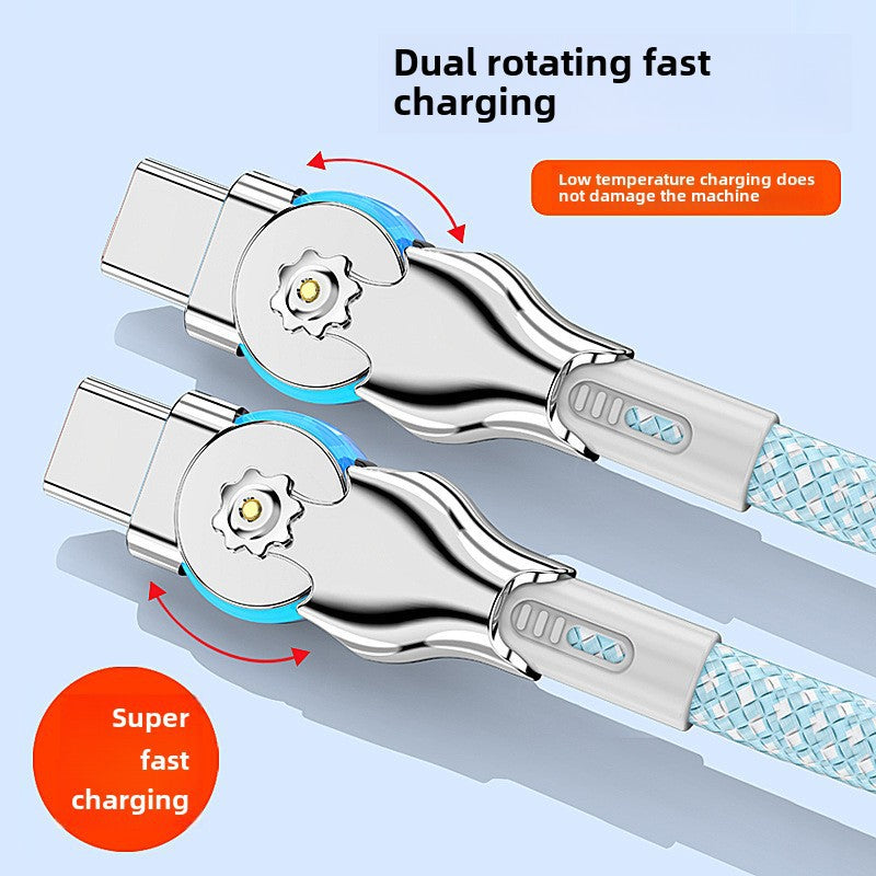 Double-headed type-c charging cable 65WPD fast charging for Apple 15 Huawei Xiaomi vivo vehicle-mounted mobile phone tablet