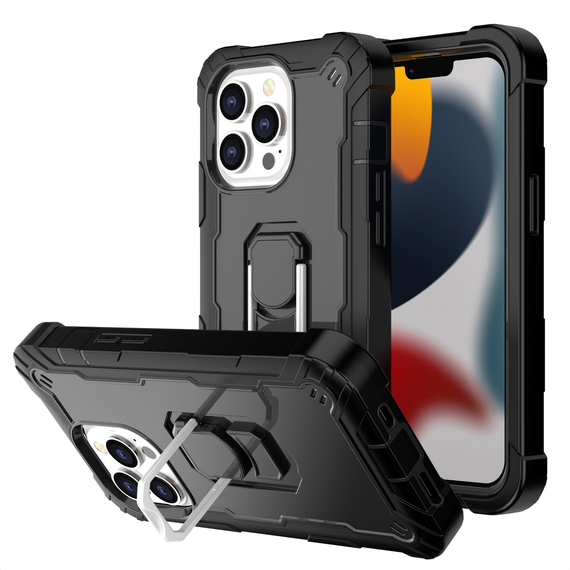 Applicable to iphone13 Pro max 6.7 mobile phone silicone soft case drop-resistant apple 13 bracket mobile phone protective case