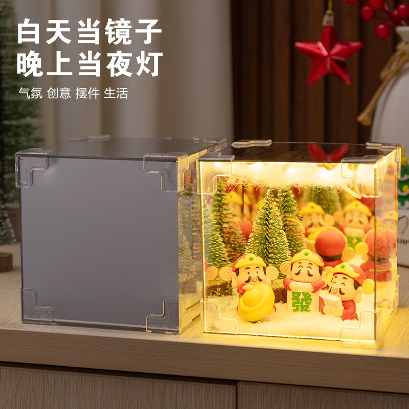 Christmas Cube small night lamp DIY cube Tulip small night lamp DIY handmade cube mirror cartoon cube mirror