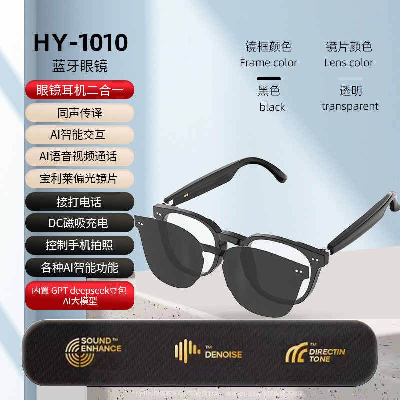 AI Smart Sunglasses – Real-Time Translation, Bluetooth Calling & Music