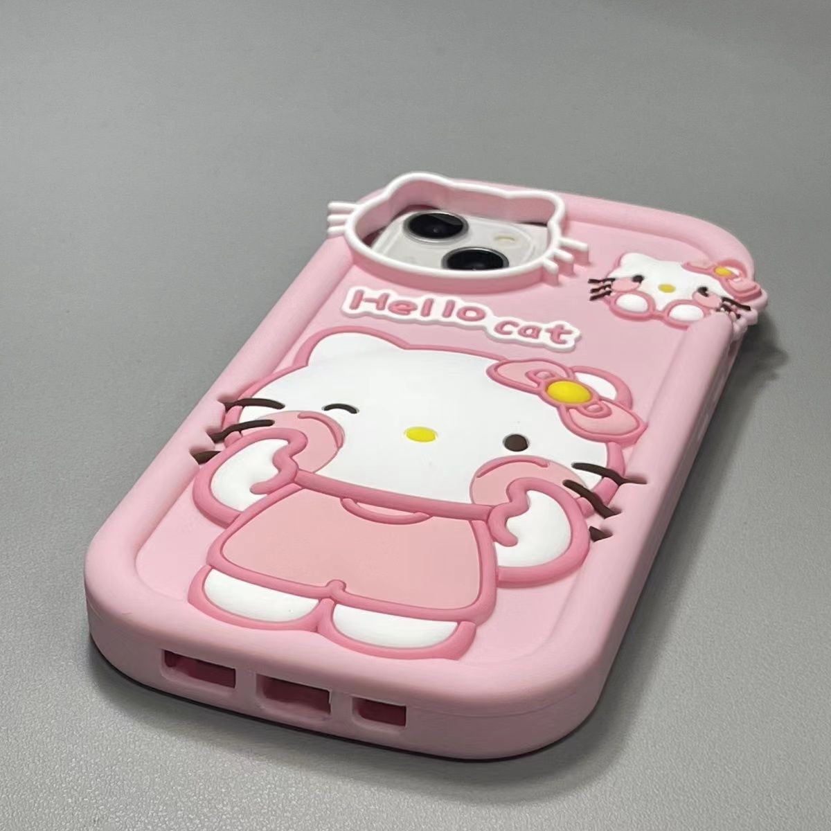 7plus face rubbing Hello Kitty iphone11 cartoon Pink KT13pro silicone phone case 14 Apple 15pro