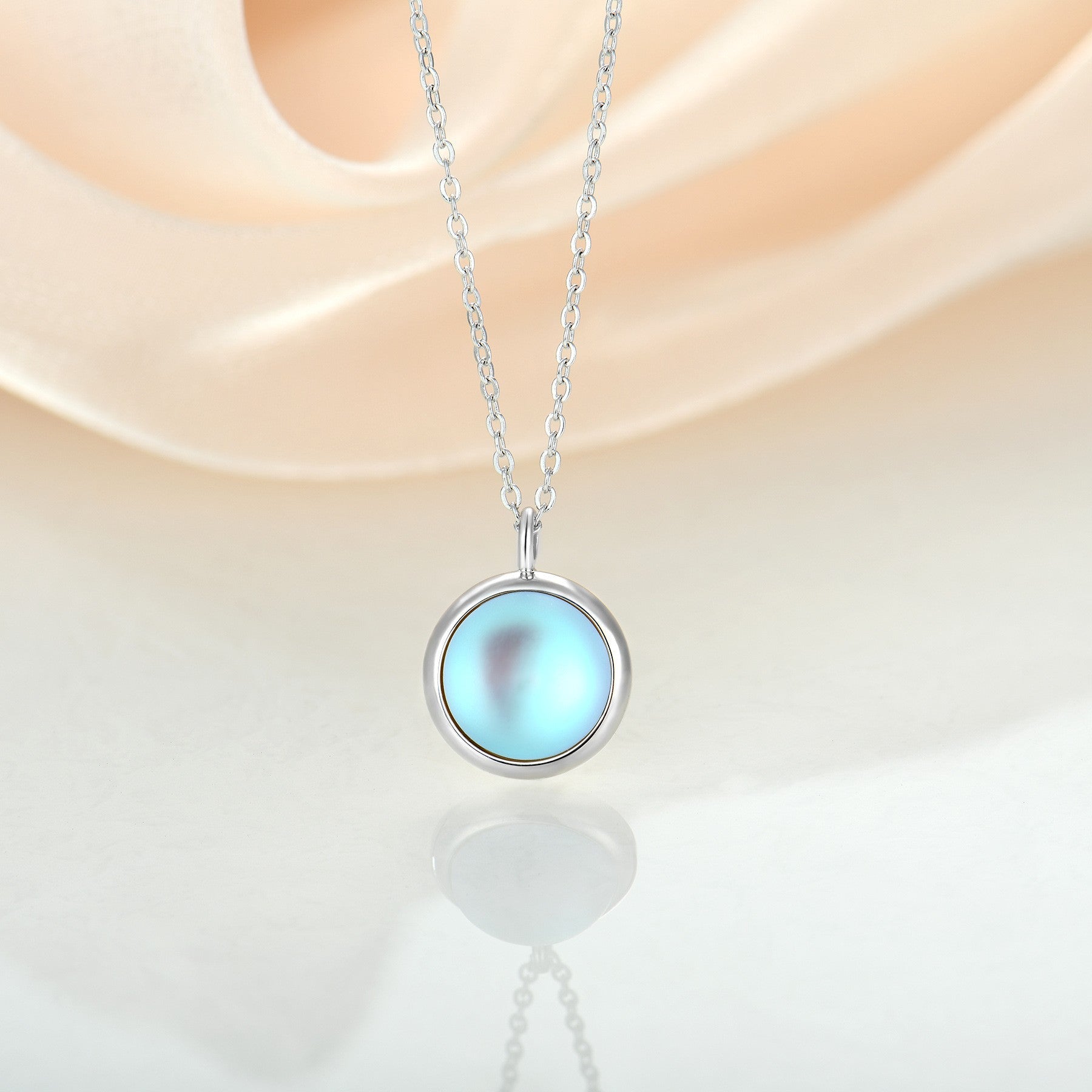 s925 silver moonstone necklace pendant Xiaohongshu Tik Tok live stream hot sale accessories female jewelry foreign trade Wholesale
