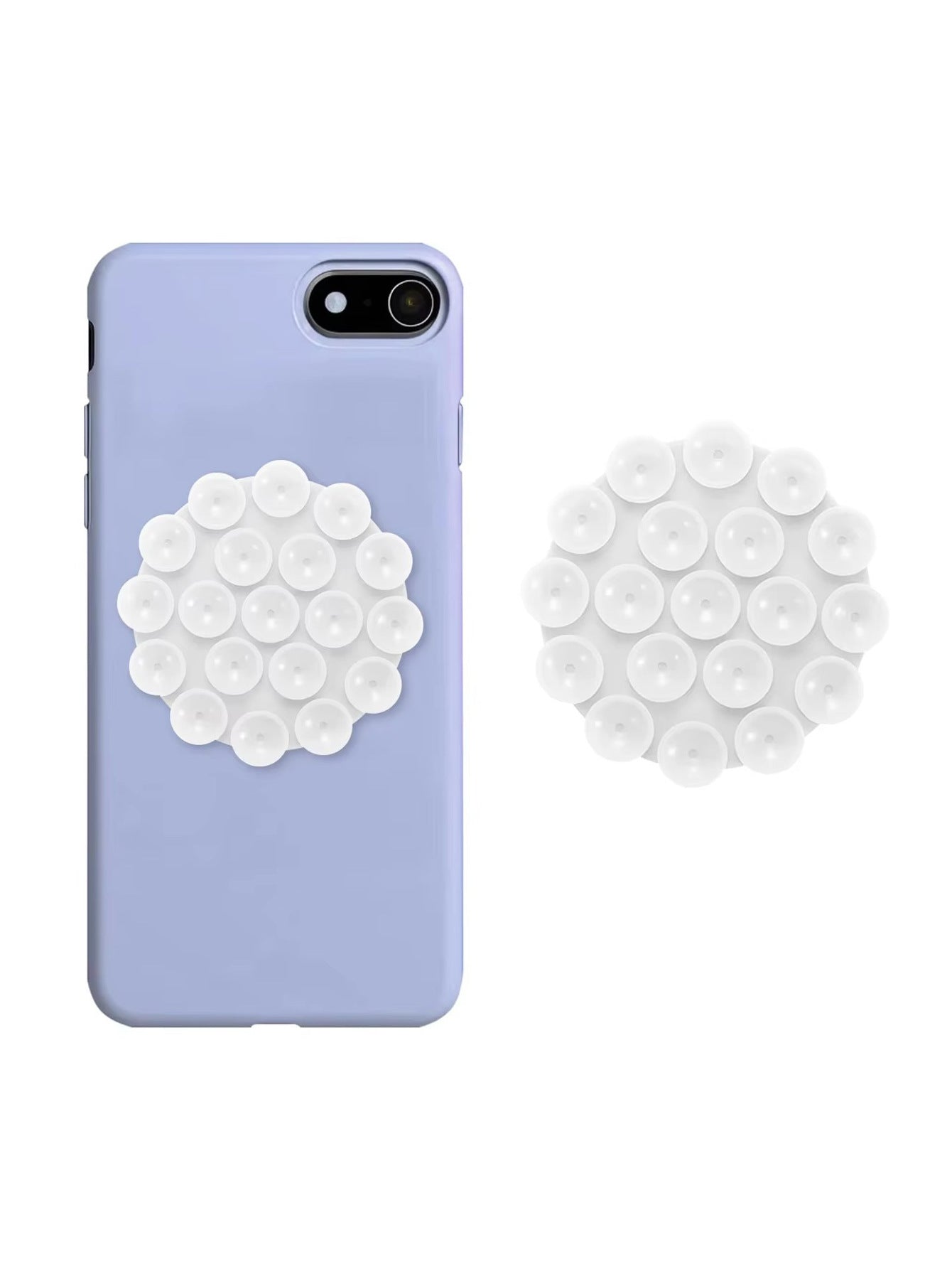 Cross-border factory wholesale mobile phone silica gel sucker 19 tablets double-sided multi-functional round hot selling suction cup self-adhesive non-slip